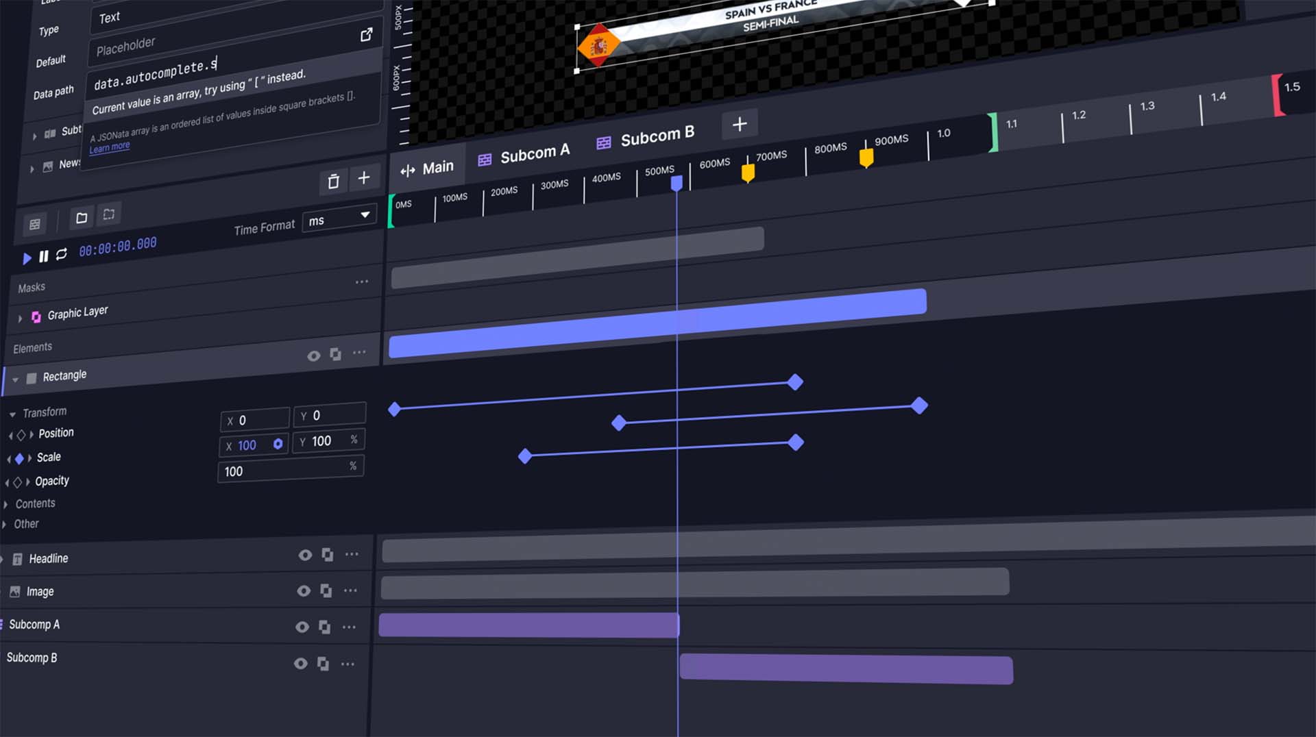 Timeline, keyframes, and full creative control